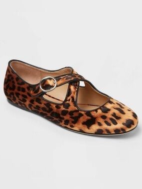 a new day Leopard Print Mary Jane Flats - Brown & Black